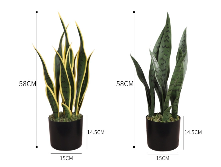 Artificial Table Decoration Plastic Sansevieria Hahnii Snake Plant with Pot for Sale