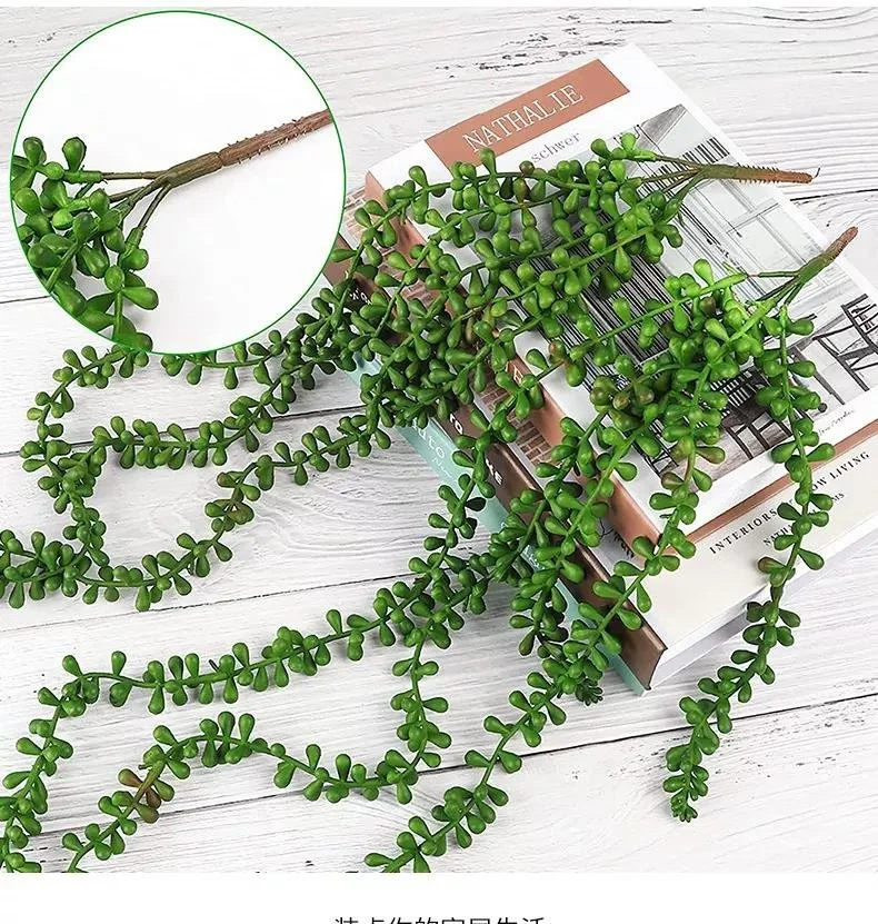 Artificial Succulents Hanging Plants Faux String of Pearls for Wall Home Garden Decor