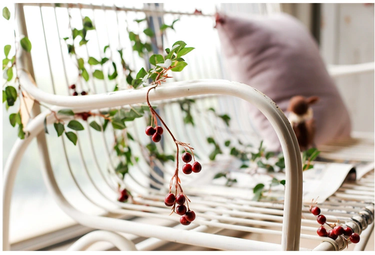 Amazon New Fashion Plant Decoration Artificial Rattan Hanging Plant Plastic Red Fruit Rattan Plant