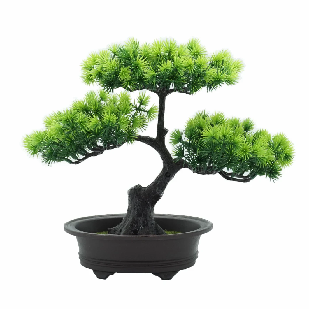 Home Garden Decor Faux Small Plastic Plant Artificial Mini Potted Bonsai Pine Tree Plant