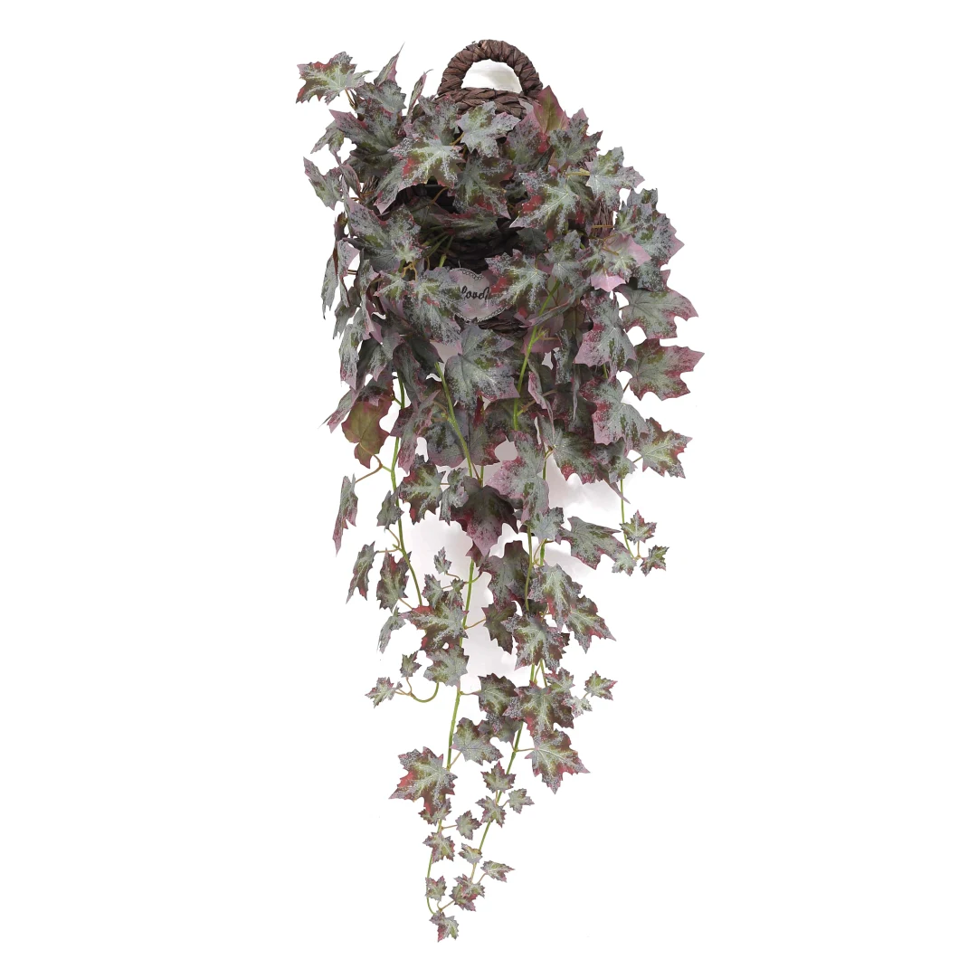 Faux Autumn Maple Leaves 130cm Artificial Maple Hanging Plants