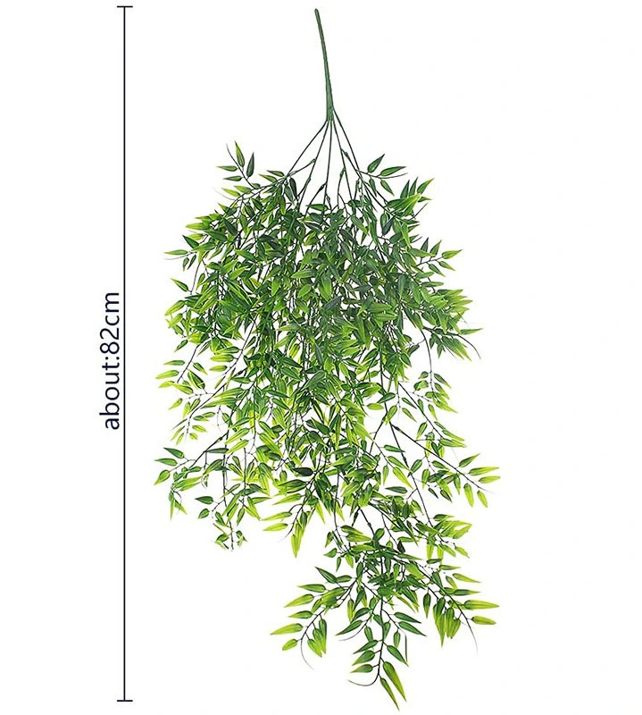 Hanging Plant Bamboo Leaves Rattan Artificial Plants Plastic Leaf Plant for Indoor Decoration