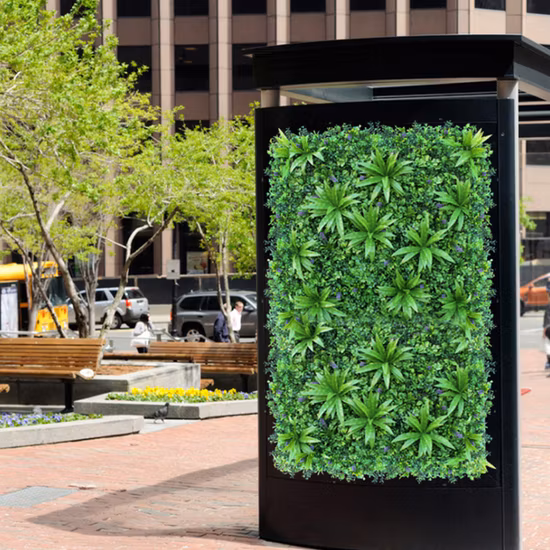 Parede de grama verde artificial com proteção UV 100 cm x 100 cm
