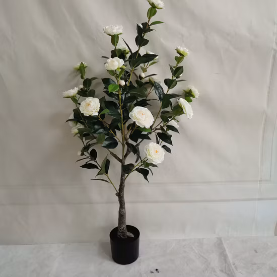 Árvore de plástico falso realista interior jardim decorativa flor artificial bonsai planta
