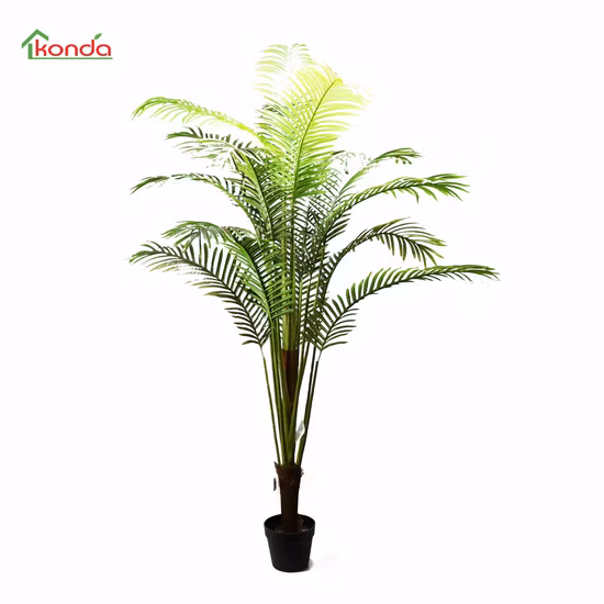 Venda direta da fábrica decoração de interiores realista artificial folhas de palmeira bonsai