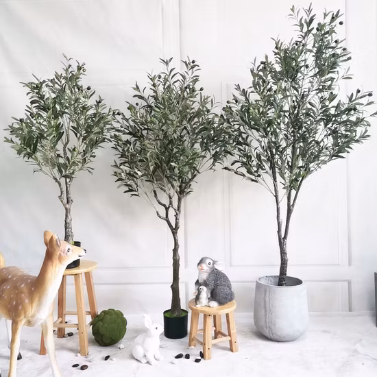 Atacado Novo Design de Decoração de Interior Planta Falsa Oliveira Artificial Bonsai para Decoração de Casa