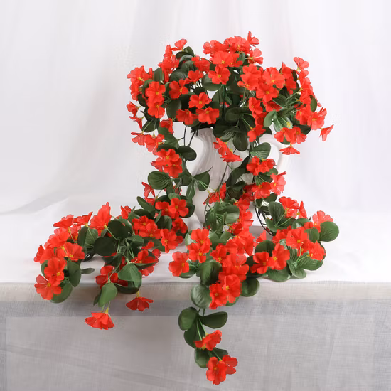 Atacado Decoração Violet Rattan Flor Artificial Pendurada na Parede Flor Videira
